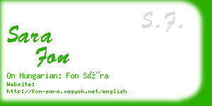 sara fon business card